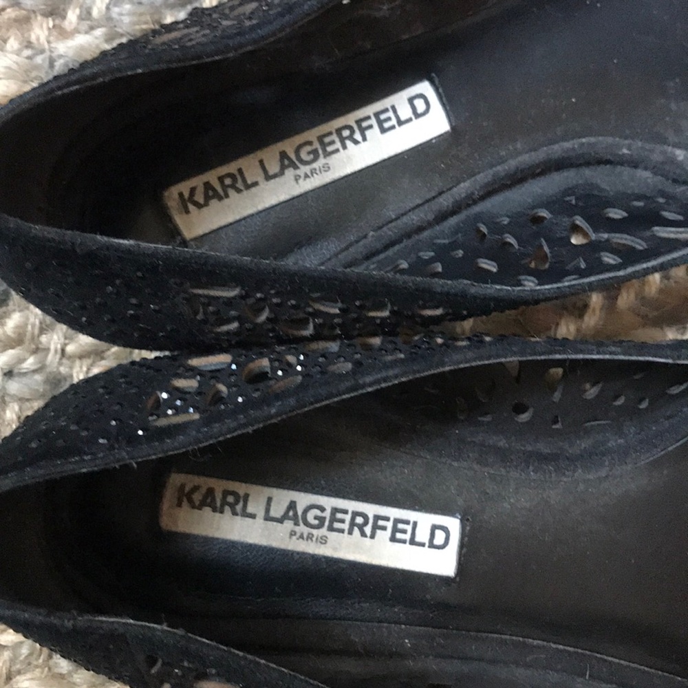 Karl Lagerfeld “Nina” sparkly black flat size 8 - Picture 4 of 5